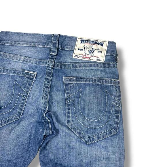 True Religion Women’s Skinny Jeans Super T Billy Dark Wash Denim 28x31 Y2K Denim - Picture 4 of 10